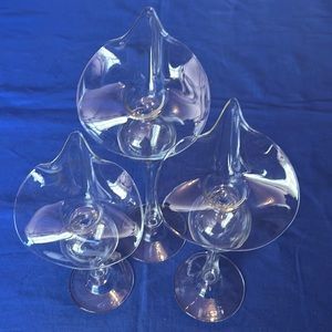Glass Dimensions, blown glass candle holders, set of 3 graduated holders